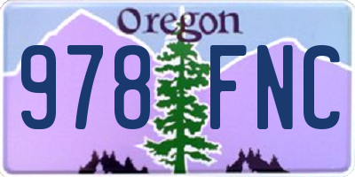 OR license plate 978FNC