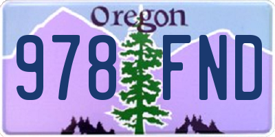 OR license plate 978FND