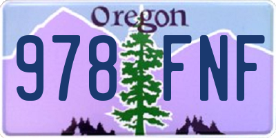 OR license plate 978FNF
