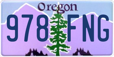 OR license plate 978FNG