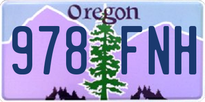 OR license plate 978FNH