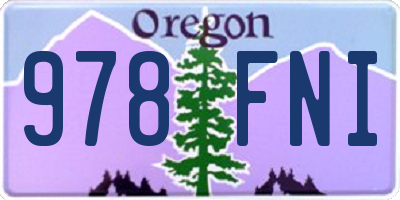 OR license plate 978FNI