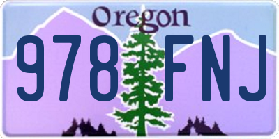 OR license plate 978FNJ