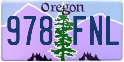 OR license plate 978FNL