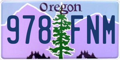 OR license plate 978FNM