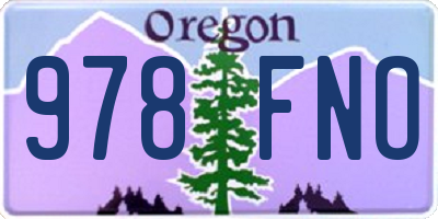 OR license plate 978FNO