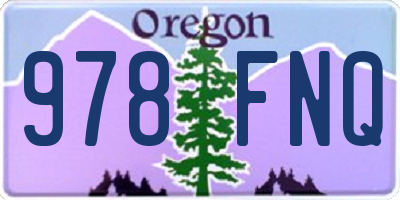 OR license plate 978FNQ