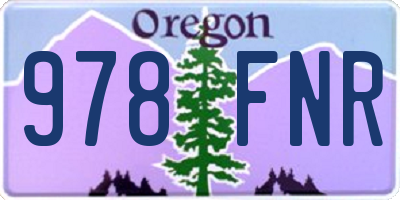 OR license plate 978FNR