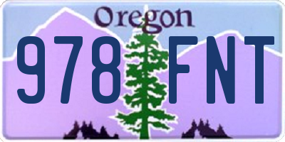 OR license plate 978FNT