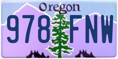 OR license plate 978FNW
