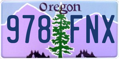 OR license plate 978FNX