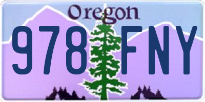 OR license plate 978FNY