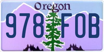 OR license plate 978FOB
