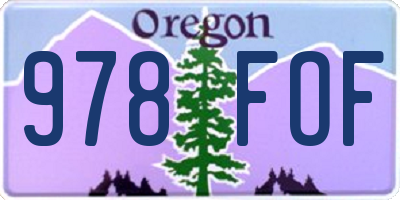OR license plate 978FOF
