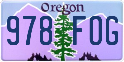 OR license plate 978FOG