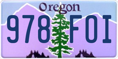 OR license plate 978FOI