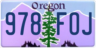 OR license plate 978FOJ
