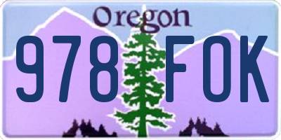 OR license plate 978FOK