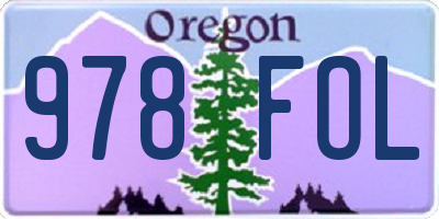 OR license plate 978FOL