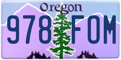 OR license plate 978FOM