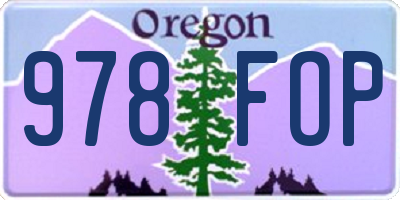OR license plate 978FOP