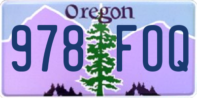 OR license plate 978FOQ