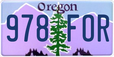 OR license plate 978FOR