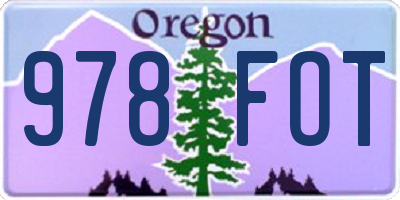 OR license plate 978FOT