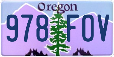 OR license plate 978FOV