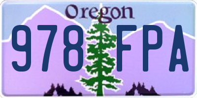 OR license plate 978FPA