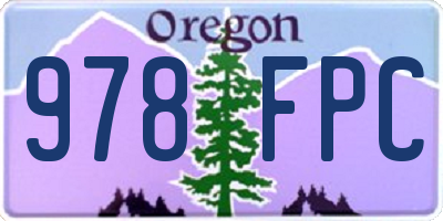 OR license plate 978FPC