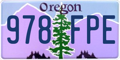 OR license plate 978FPE