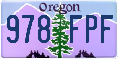 OR license plate 978FPF