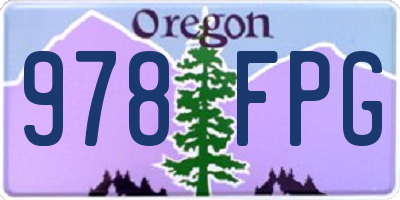 OR license plate 978FPG