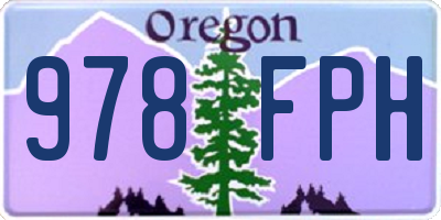 OR license plate 978FPH