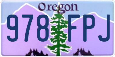OR license plate 978FPJ