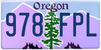 OR license plate 978FPL