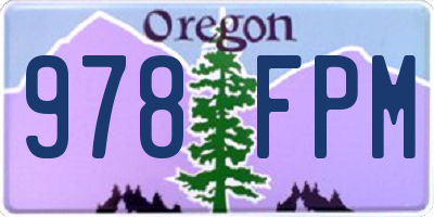 OR license plate 978FPM