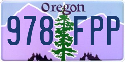 OR license plate 978FPP