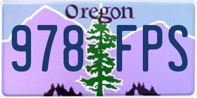 OR license plate 978FPS