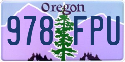 OR license plate 978FPU