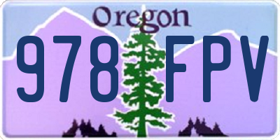 OR license plate 978FPV