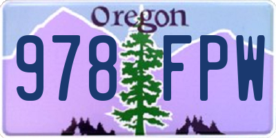 OR license plate 978FPW