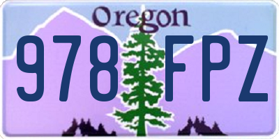 OR license plate 978FPZ