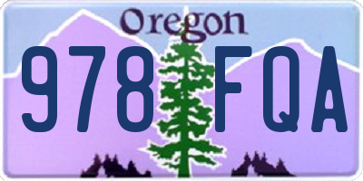 OR license plate 978FQA