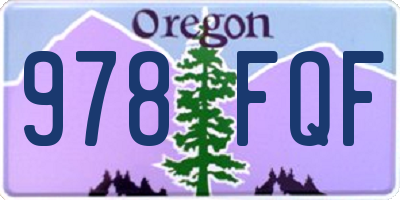 OR license plate 978FQF