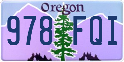 OR license plate 978FQI