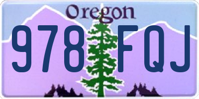 OR license plate 978FQJ