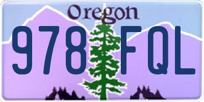 OR license plate 978FQL