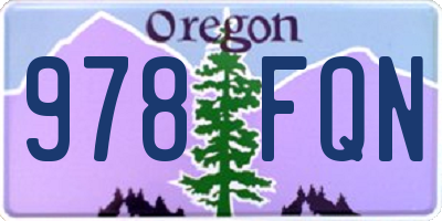 OR license plate 978FQN